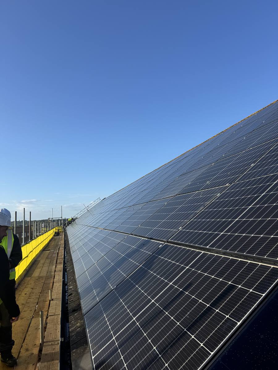 Large commercial rooftop solar array