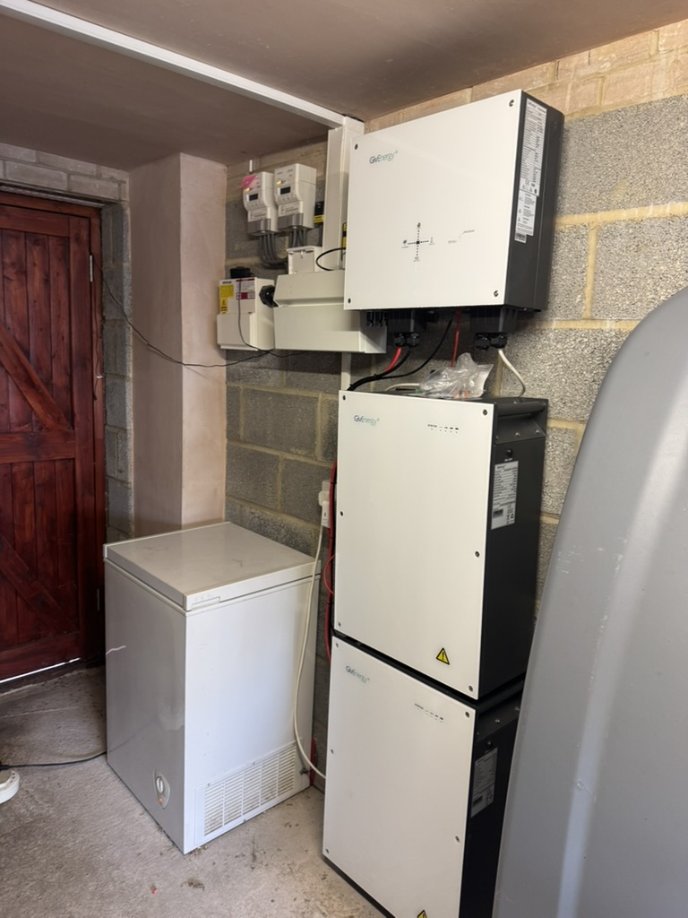 GivEnergy inverter and battery equipment installed in a domestic utility space