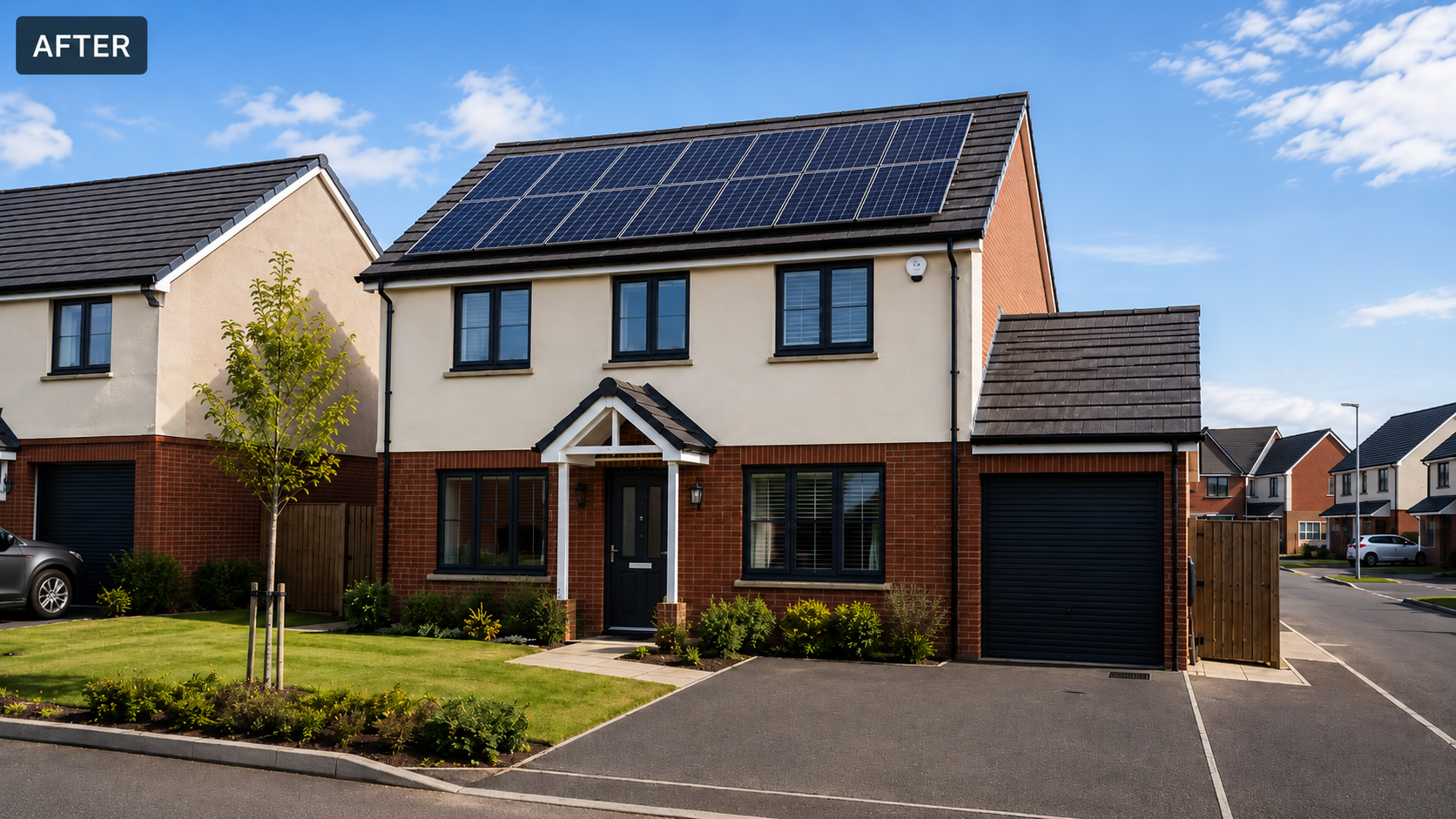 Completed solar panel installation