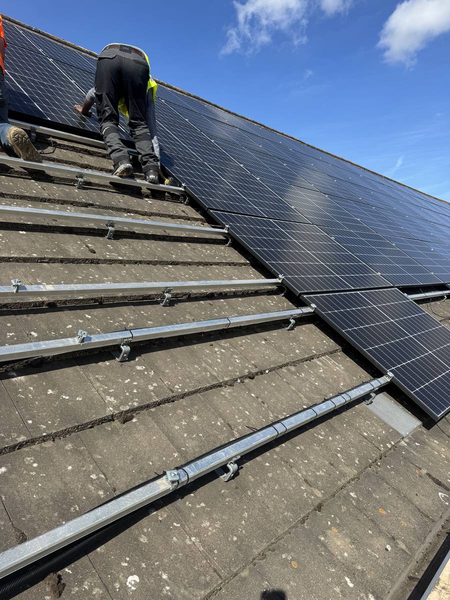 Pitched roof solar panel installation